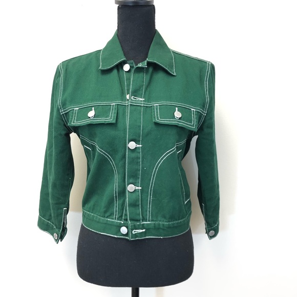 Unif Woody Green Denim Jacket Xs 